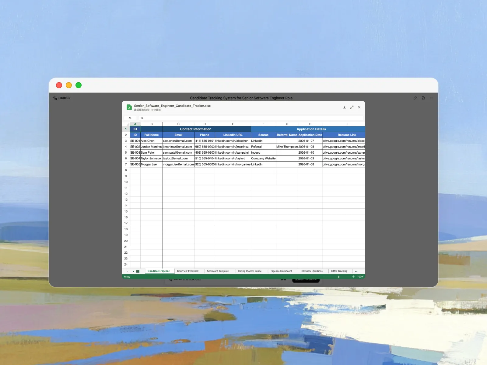 Candidate tracking system