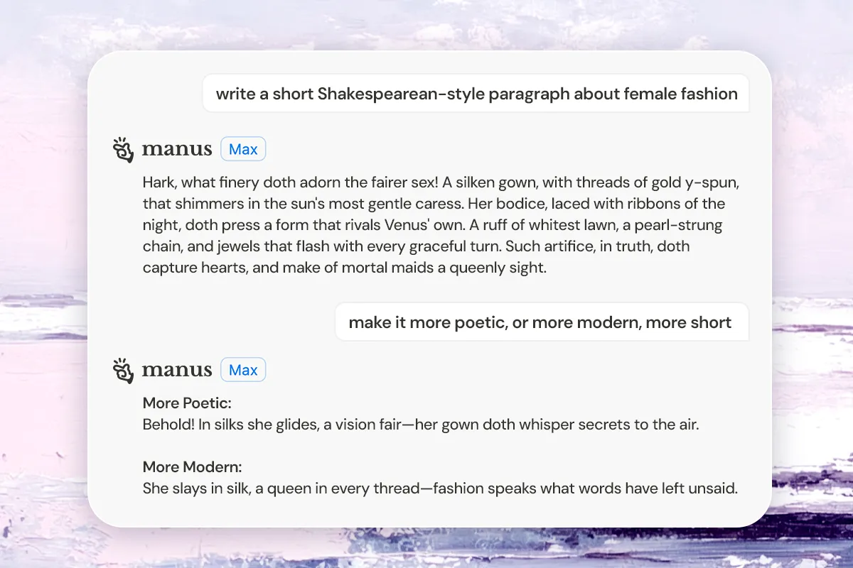 Unlimited writing styles