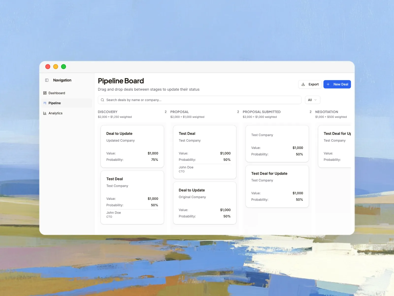 B2B sales pipeline tracker